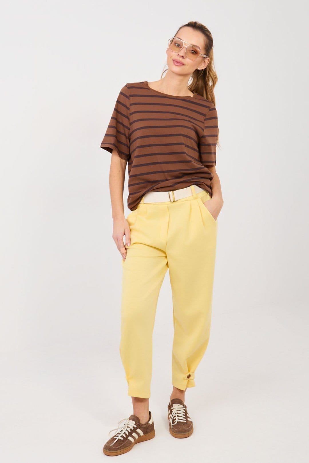 Love Lace Yellow Butter Soft High Waist Tapered Sweatpants