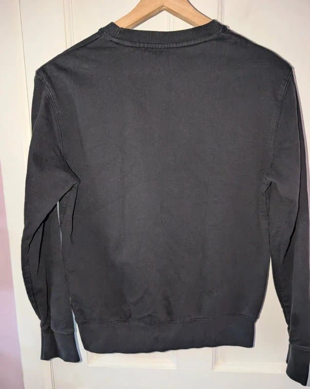 Schott Vintage Scott Nyc Black Crew Neck Cotton Sweatshirt Logo Mens Medium