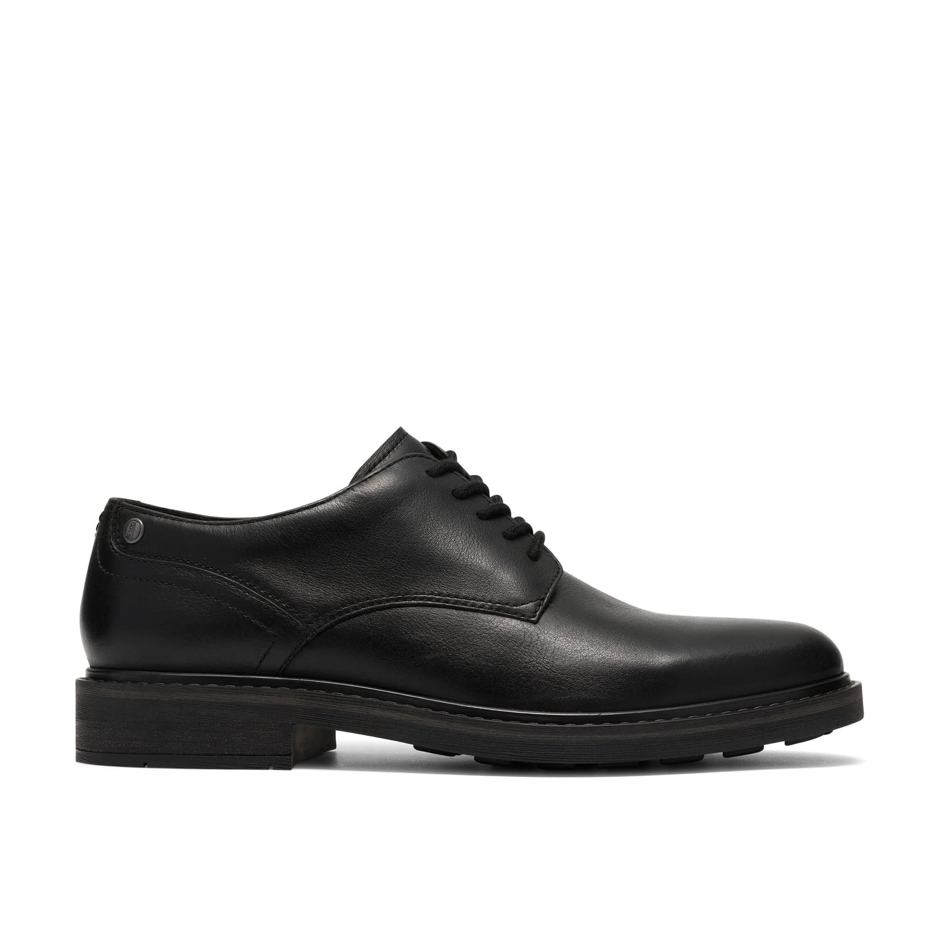 Clarks Clarks Men's Newford Lace Black Leather Derby Shoes, Lace Up