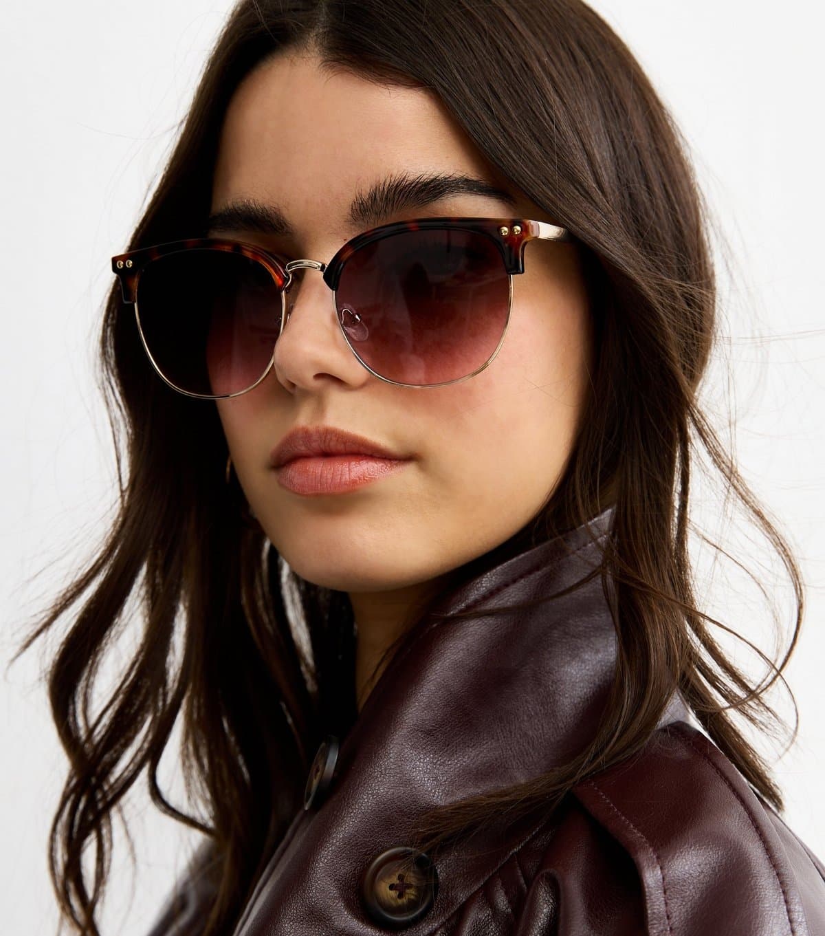 New Look Brown Tortoiseshell Effect Round Frame Sunglasses New Look