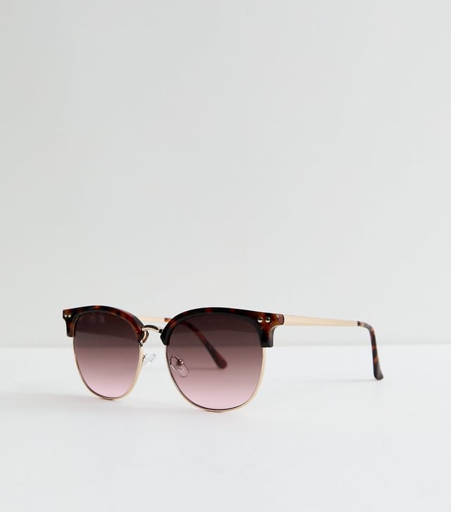 New Look Brown Tortoiseshell Effect Round Frame Sunglasses New Look - 2