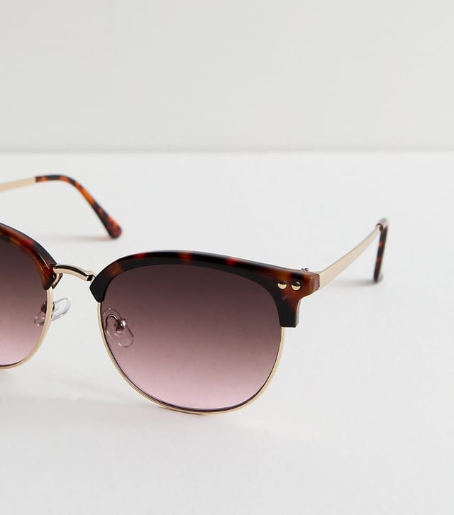 New Look Brown Tortoiseshell Effect Round Frame Sunglasses New Look - 3