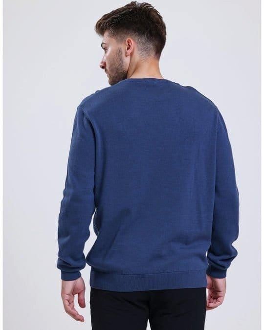 Alse Studio Alse Studio Men's Premium Quality 100% Cotton Crew Neck Long Sleeve Jumper in Indigo - 3