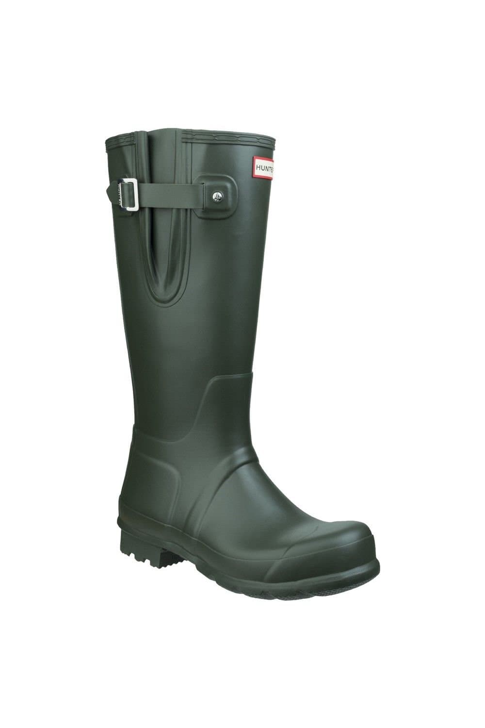 Hunter Hunter Men's 'Original Side Adjustable' Rubber Patterned Wellington Boots in Dark Olive