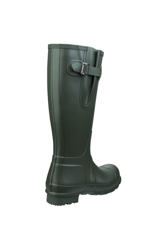 Hunter Hunter Men's 'Original Side Adjustable' Rubber Patterned Wellington Boots in Dark Olive - 2