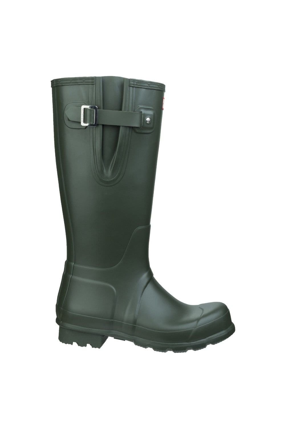 Hunter Hunter Men's 'Original Side Adjustable' Rubber Patterned Wellington Boots in Dark Olive - 4