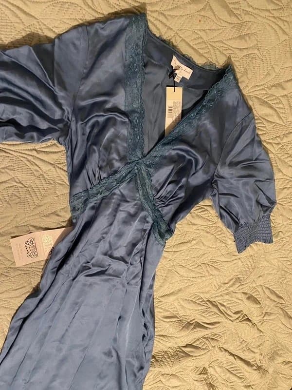 Never Fully Dressed Blue Teal Lace Tea Dress