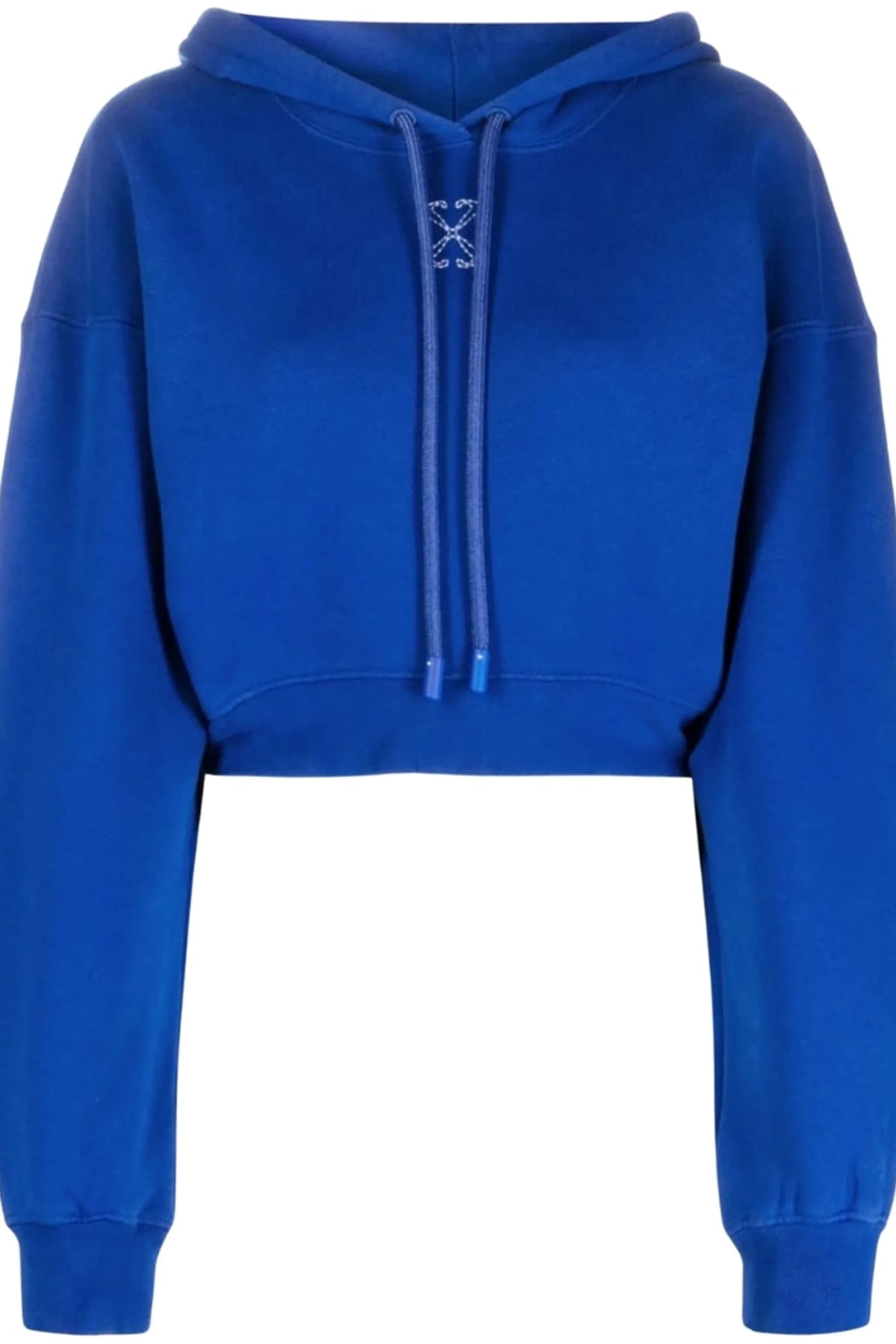 Off-White Off-White Women's Embr Long Sleeve Hoodie Cropped Hoodie in Cobalt