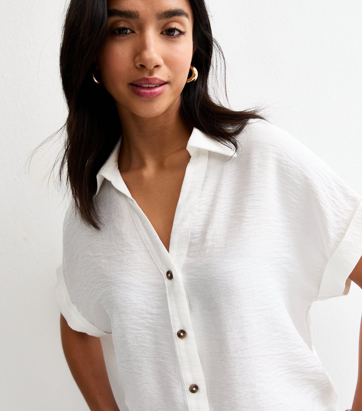 New Look Women's Petite White Short Sleeve Shirt New Look - 2