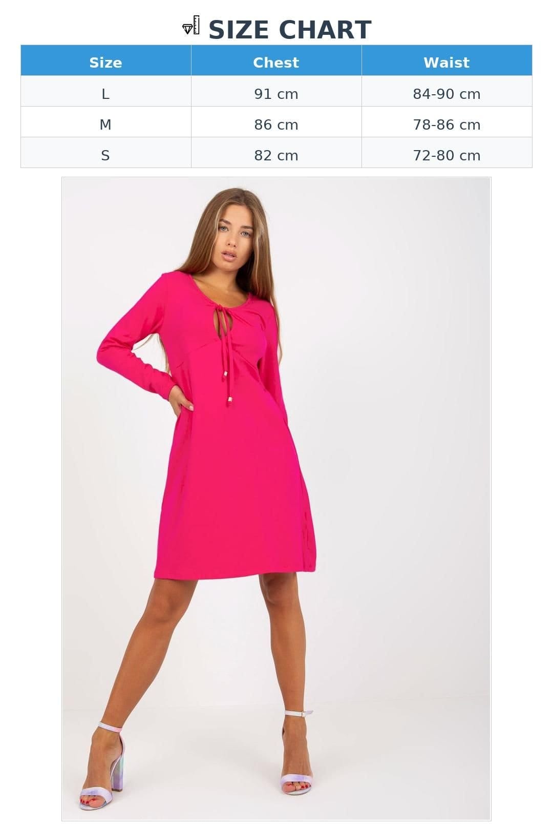 Love Lace Love Lace Women's Simple Long Sleeve Dress Deep V Tie Up in Pink - 4