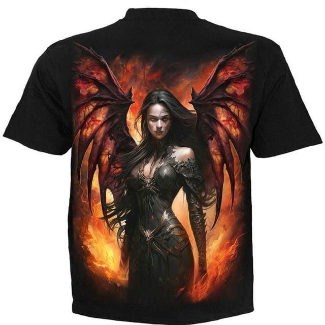 Spiral Direct Spiral Direct Men's Draco Queen Back Print T-Shirt in Black - 2