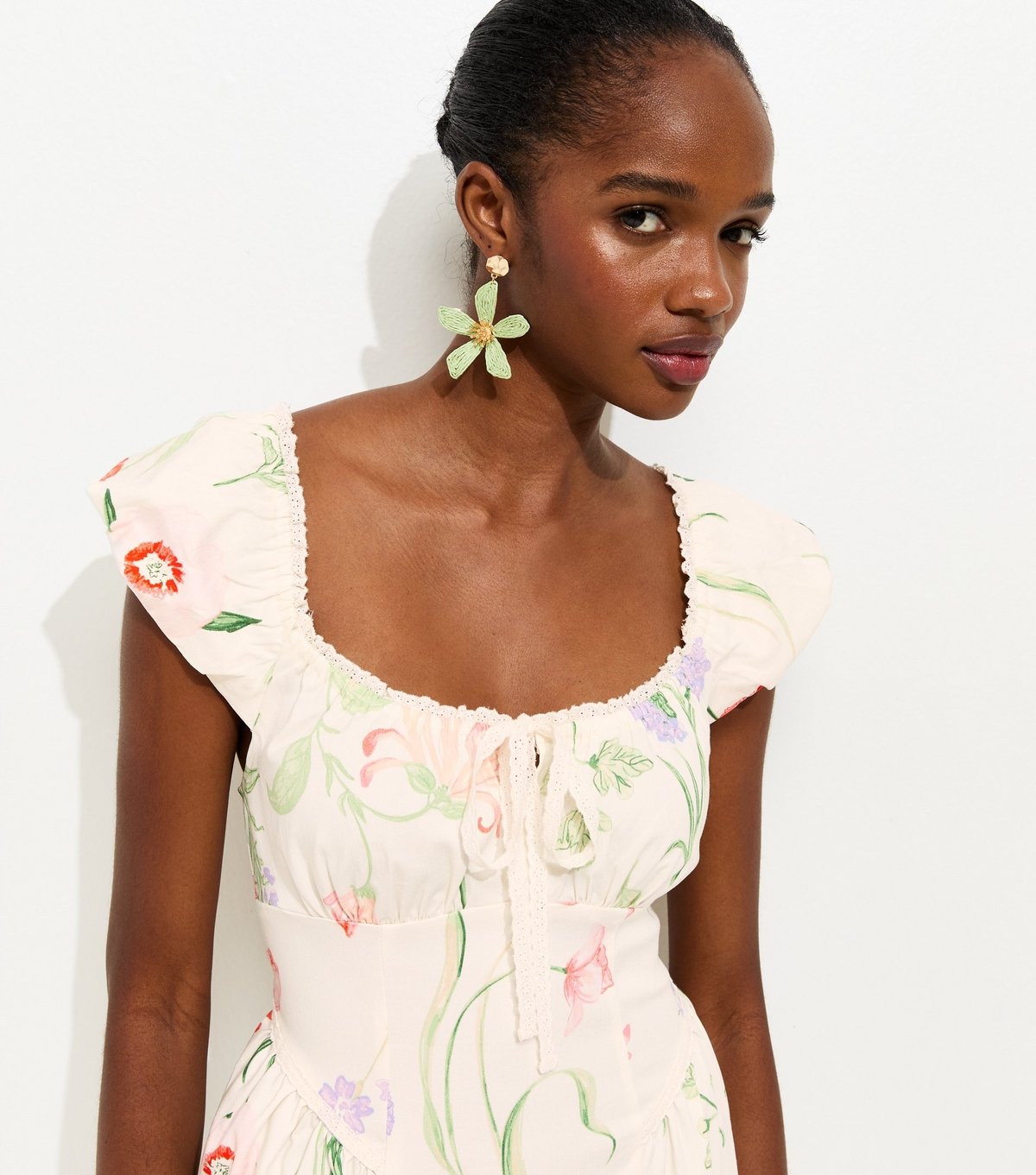 New Look Women's White Floral Print Corset Midi Dress New Look - 3