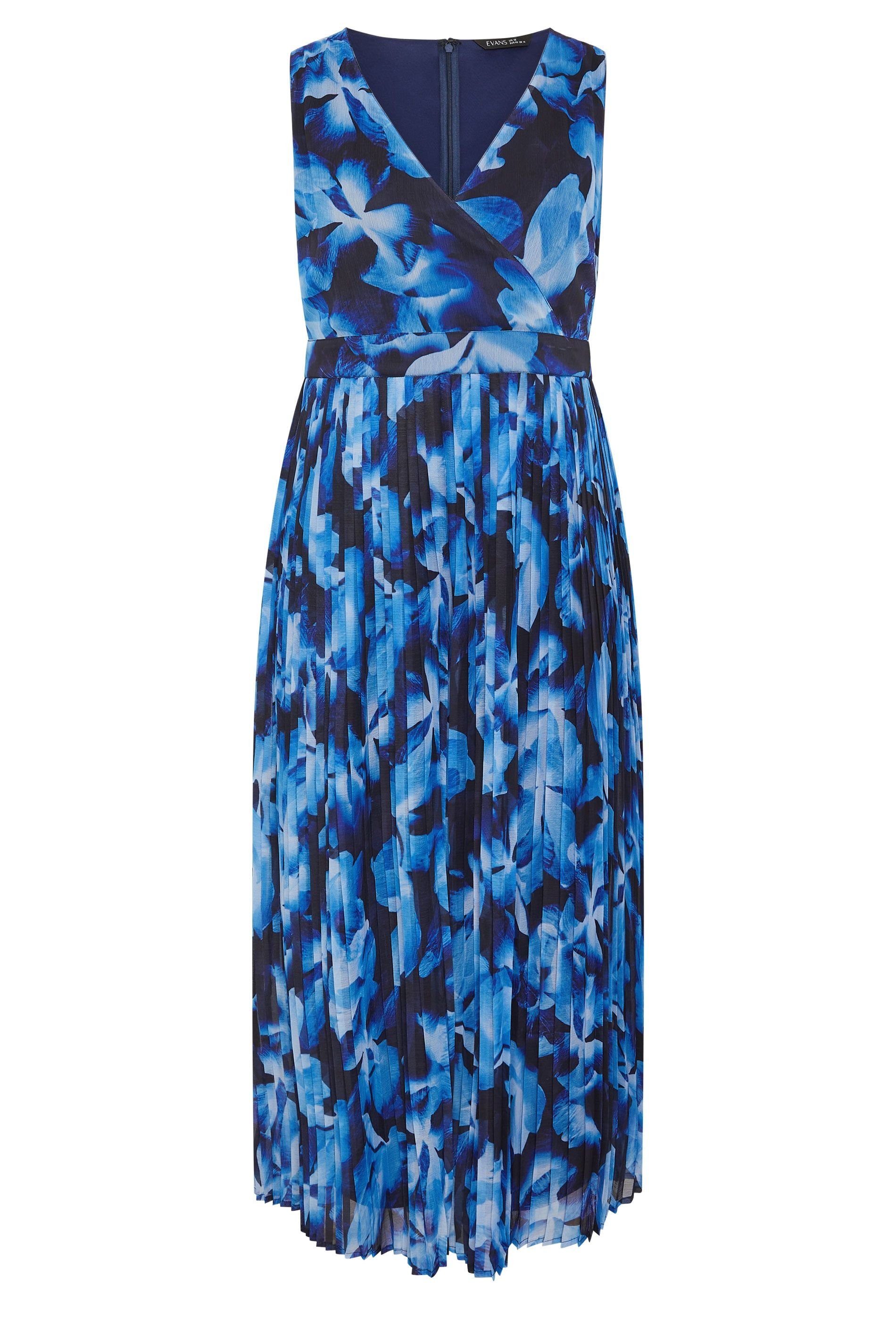 Evans Evans Women's Floral Pleat Jumpsuit in Dark Blue - 2