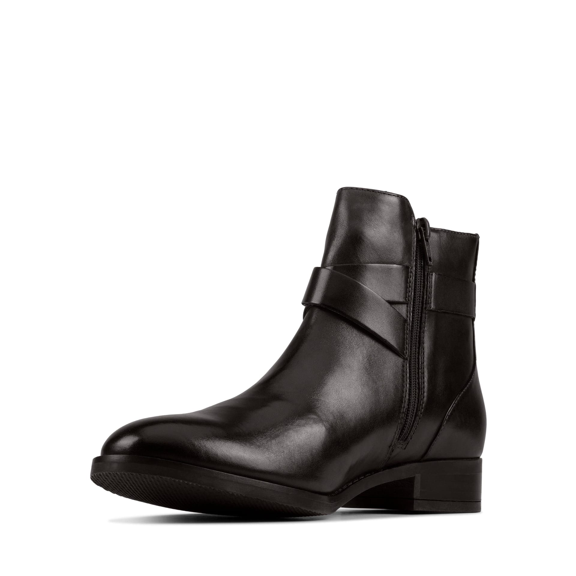 Clarks Clarks Women's Hamble Buckle Black Leather Ankle Boots - 4