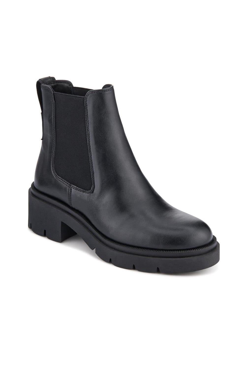 Jones Bootmaker Jones Bootmaker Women's Kaiya Chunky Leather Chelsea Boots in Black