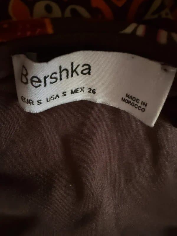 Bershka Bershka Paisley Print Lace Up Back Mini Dress – Y2K Boho – Size S