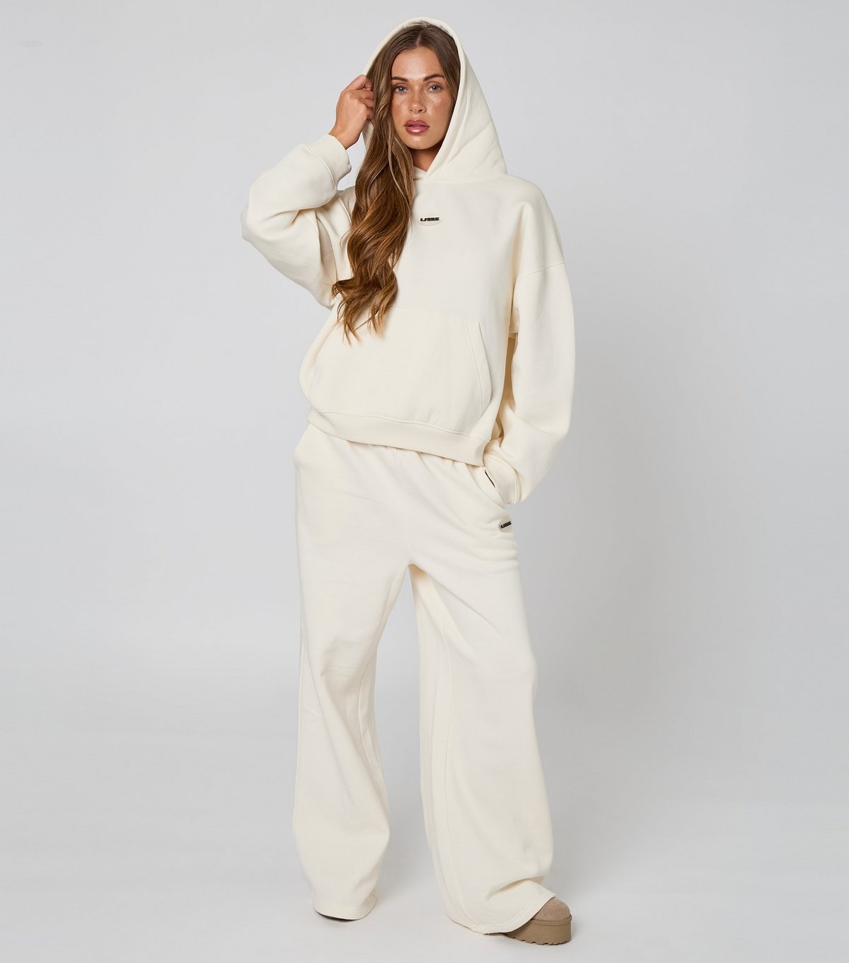 Urban Bliss Women's Cream Branded Wide Leg Joggers Urban Bliss New Look - 2