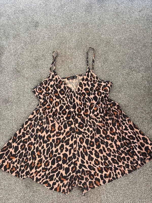 Boohoo Boohoo leopard playsuit 18 (looks like a dress when on) cute!