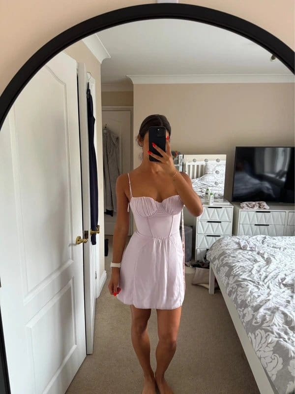 Oh Polly Lilac Corset Mini Dress UK 8
