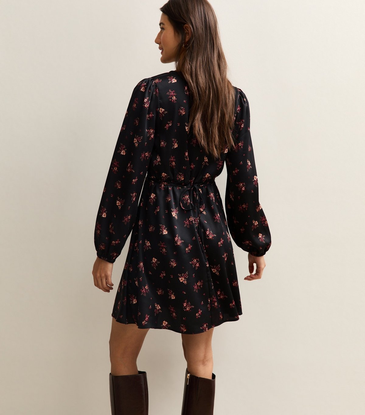 New Look Women's Black Floral Lace Trim Mini Dress New Look - 4