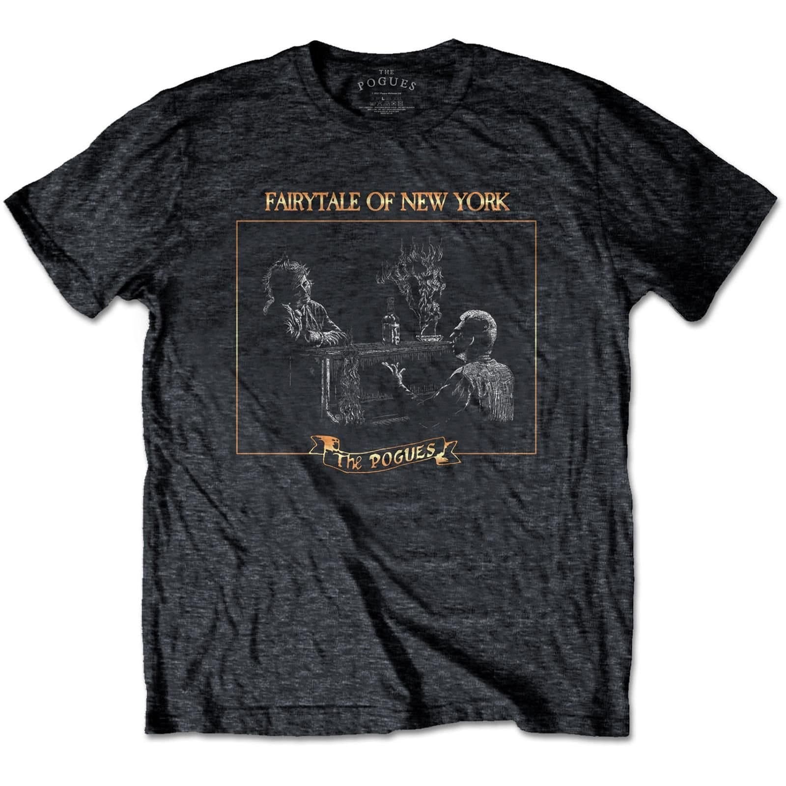 The Pogues The Pogues Men's Fairytale Piano Heather T-Shirt in Grey