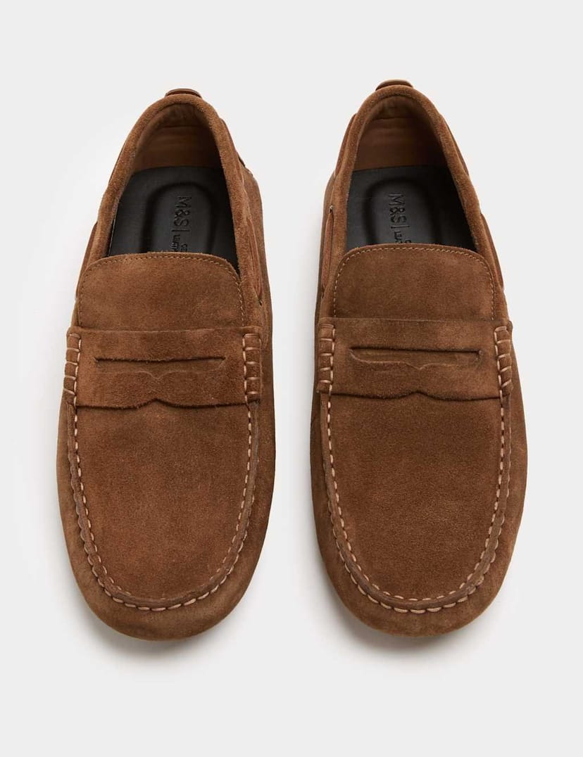 Marks & Spencer M&S Suede Driving Shoes Tan - 1