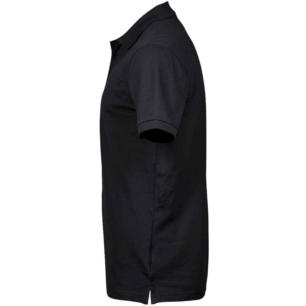 TEE JAYS TEE JAYS Men's Luxury Stretch Pique Polo Shirt in Black - 3