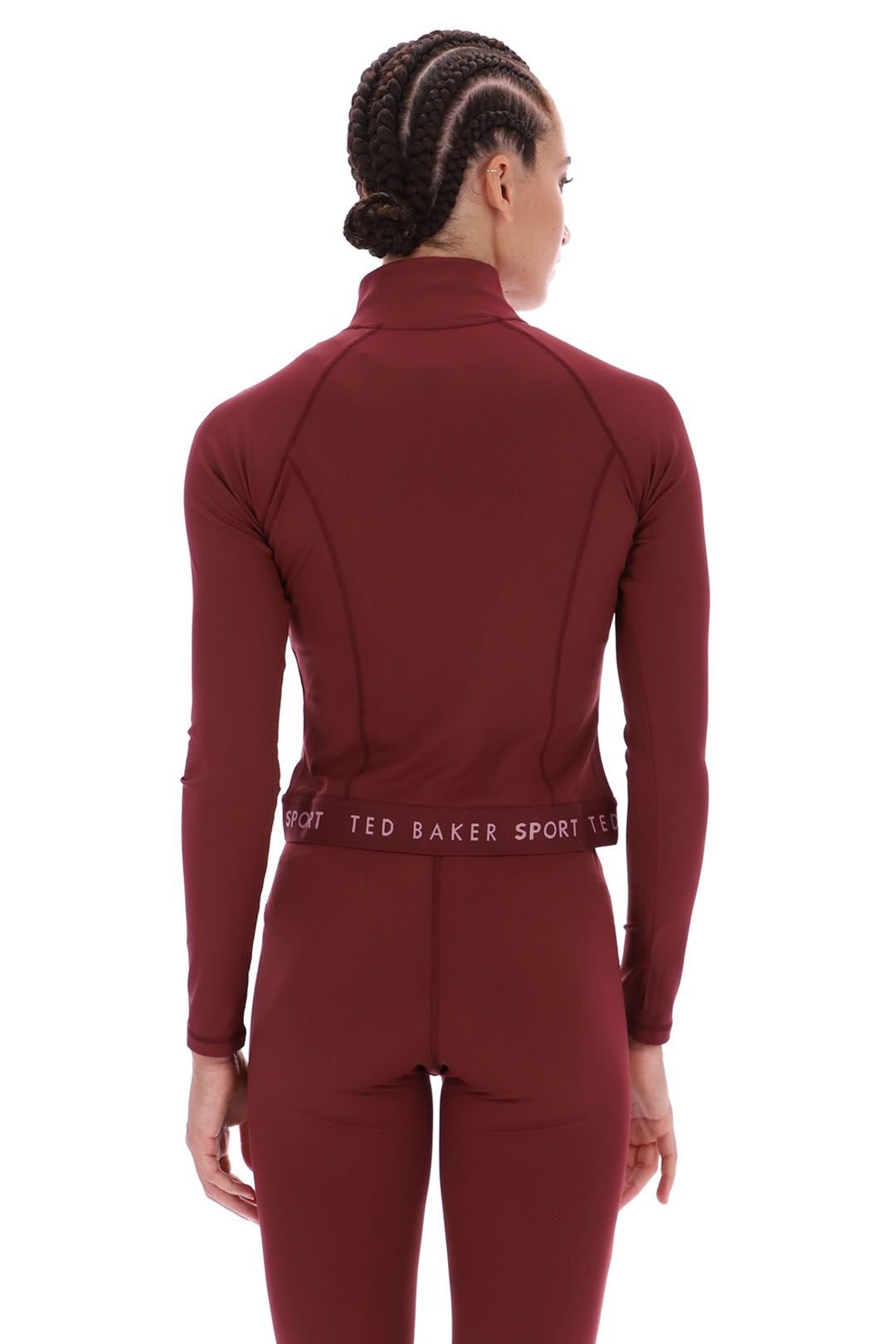Ted Baker Ted Baker Women's Tb Sport Maria Essentials Cropped Zip-Up Jacket Burgundy - 2