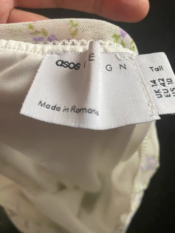 ASOS Design White and local floral ruched skirt - 1