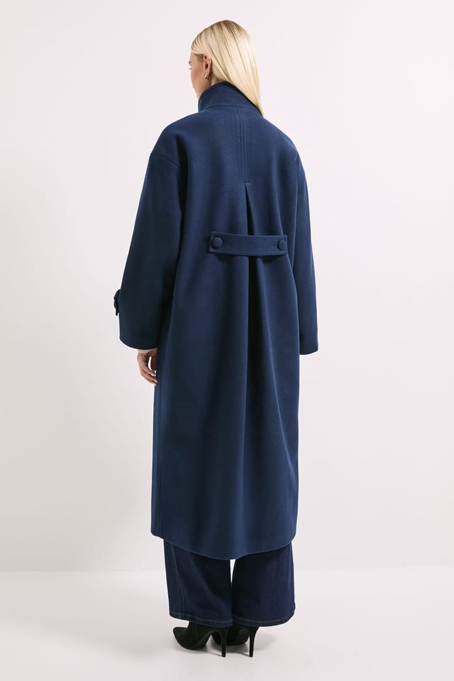 Wallis Wallis Women's Principles by Funnel Neck Button Coat in Navy - 3