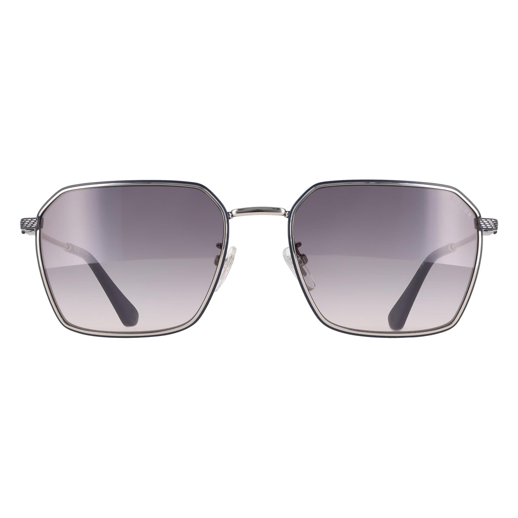 Police Police Men's Square Shiny Palladium Smoke Gradient SPLL84 Octane 9 in Silver