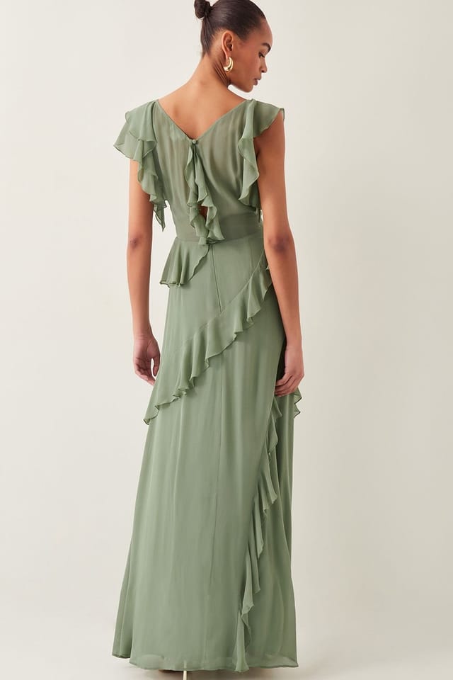 Monsoon Monsoon Women's Romy Ruffle Maxi Dress Green - 3
