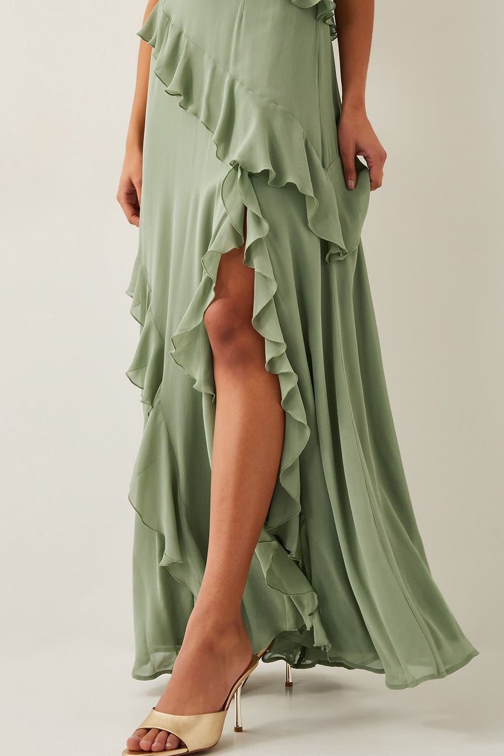 Monsoon Monsoon Women's Romy Ruffle Maxi Dress Green - 4