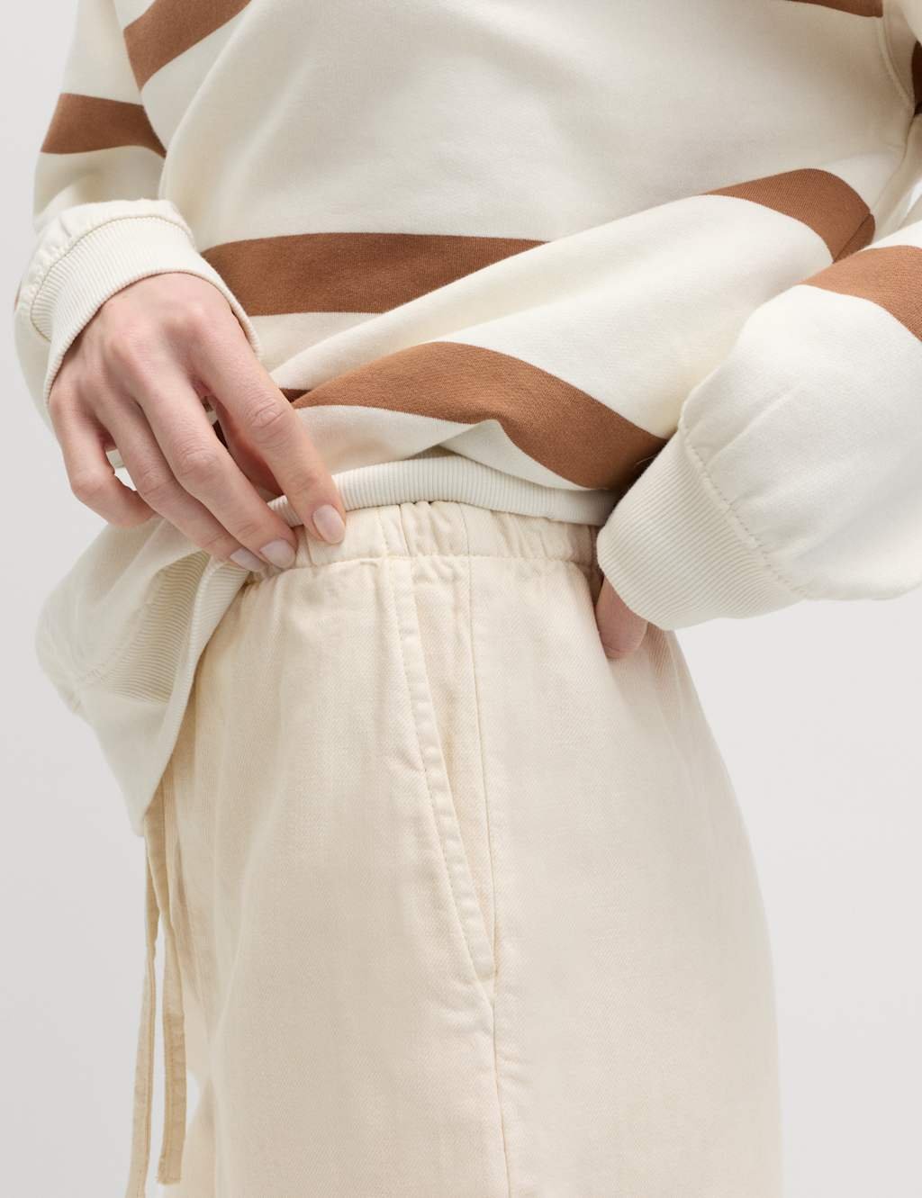 Marks & Spencer M&S Cotton Rich Shorts Ecru - 3