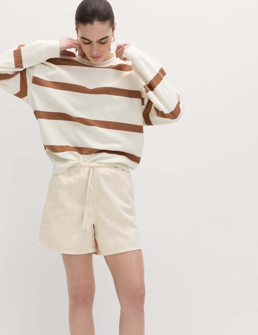 Marks & Spencer M&S Cotton Rich Shorts Ecru - 4