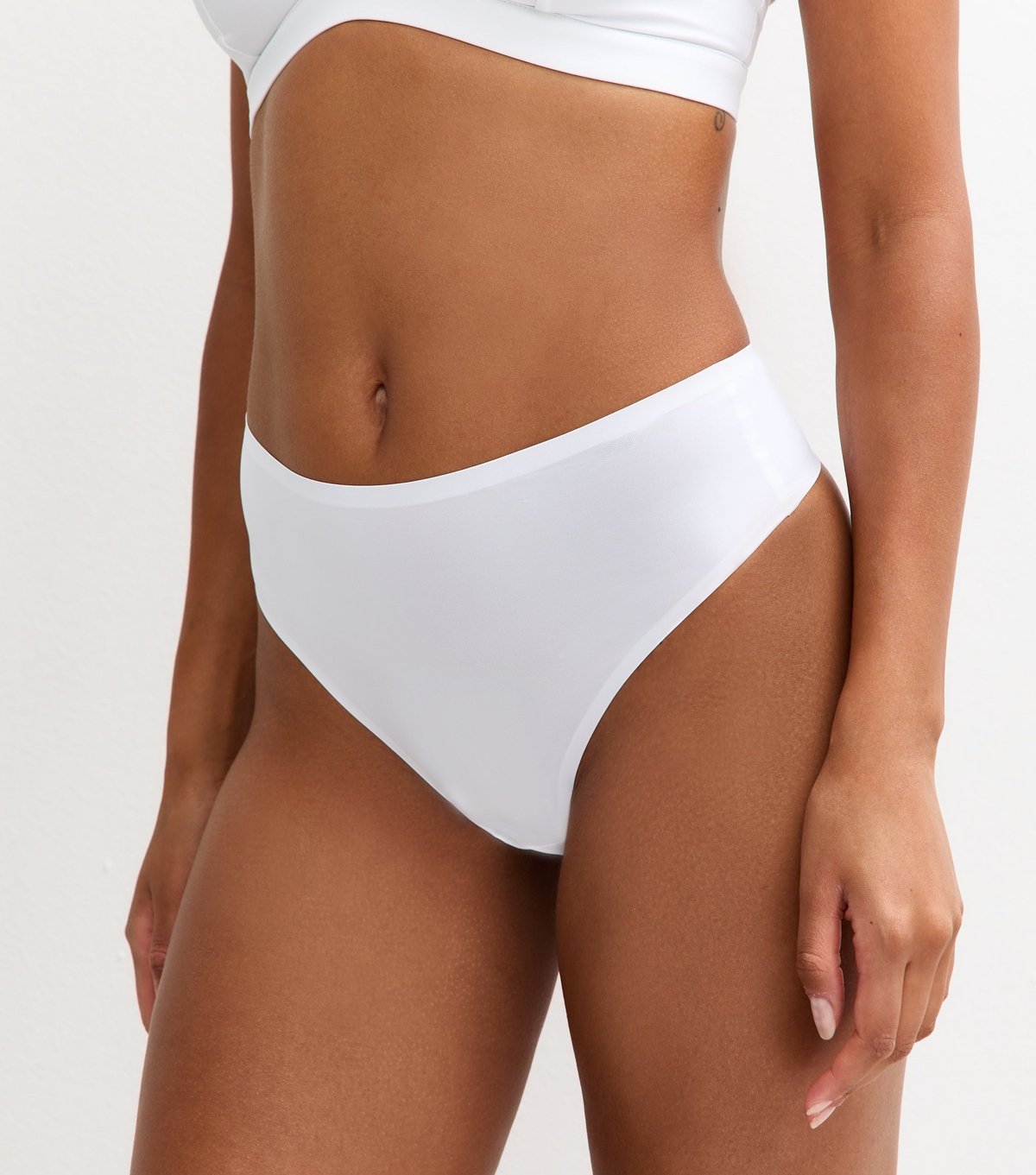 New Look Women's White Bonded High Waist Micro Thong New Look - 3