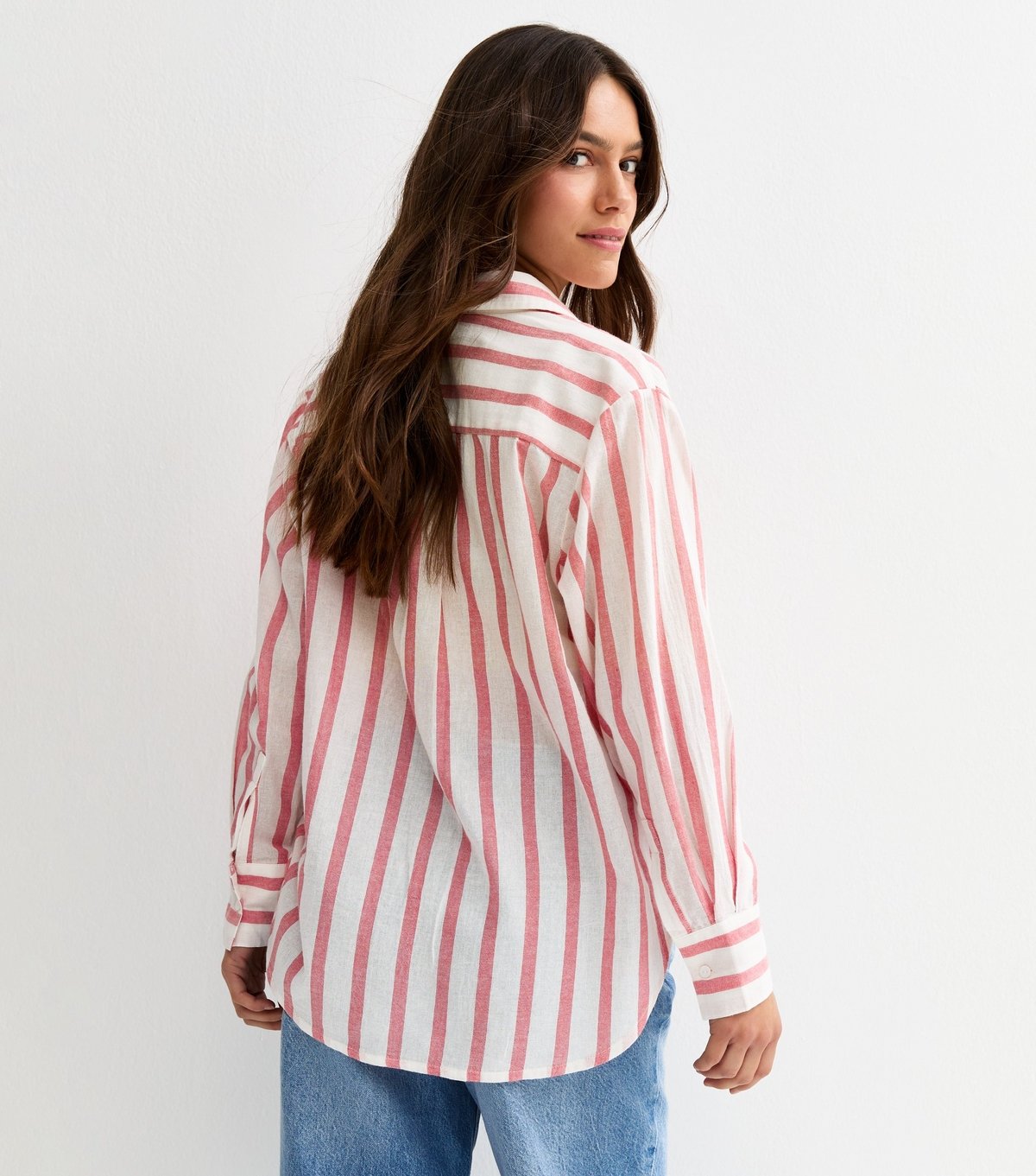 New Look Women's Petite Pink Striped Long Sleeve Shirt New Look - 4
