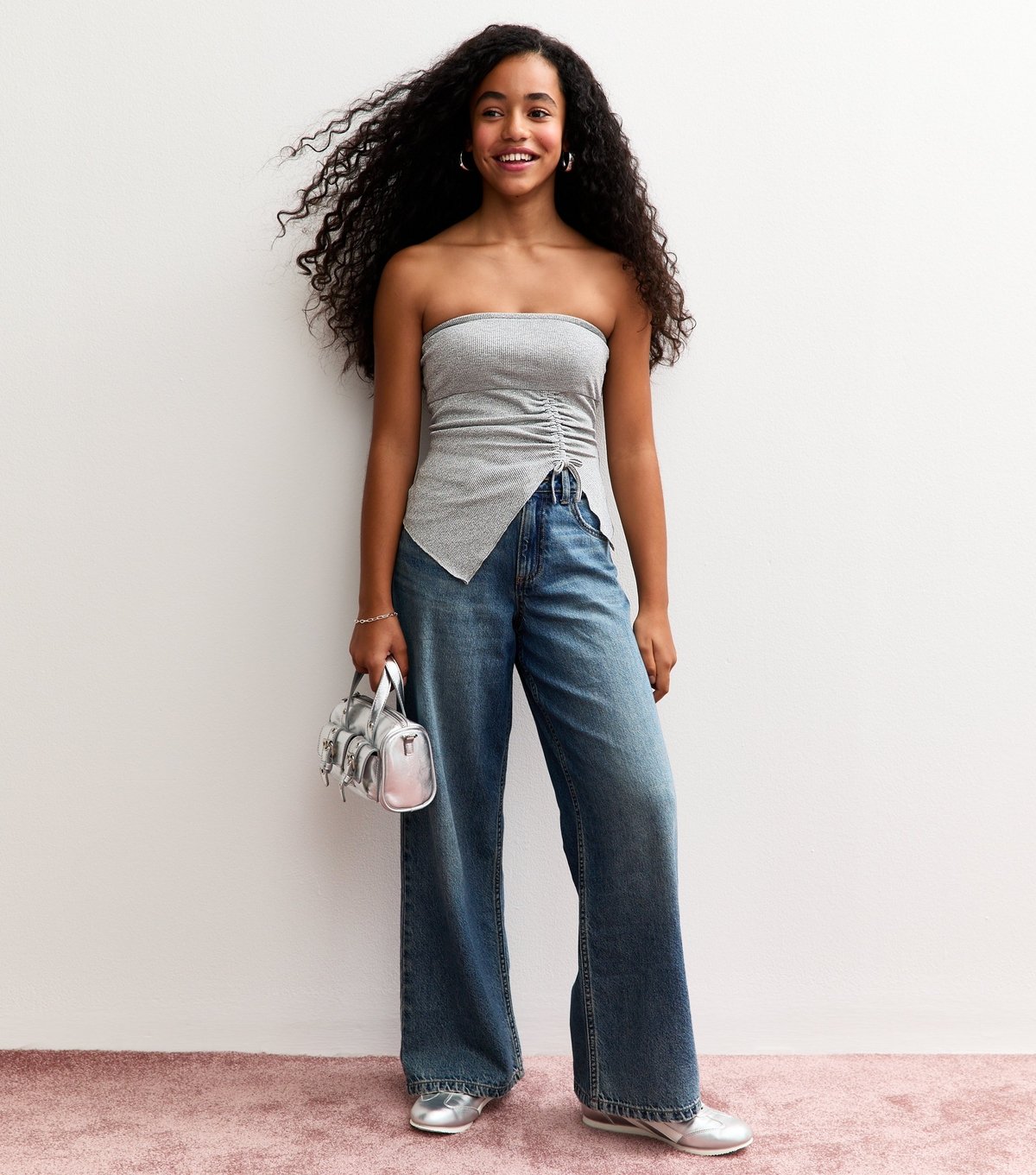 New Look Girls' Silver Sparkle Bandeau Top New Look - 4