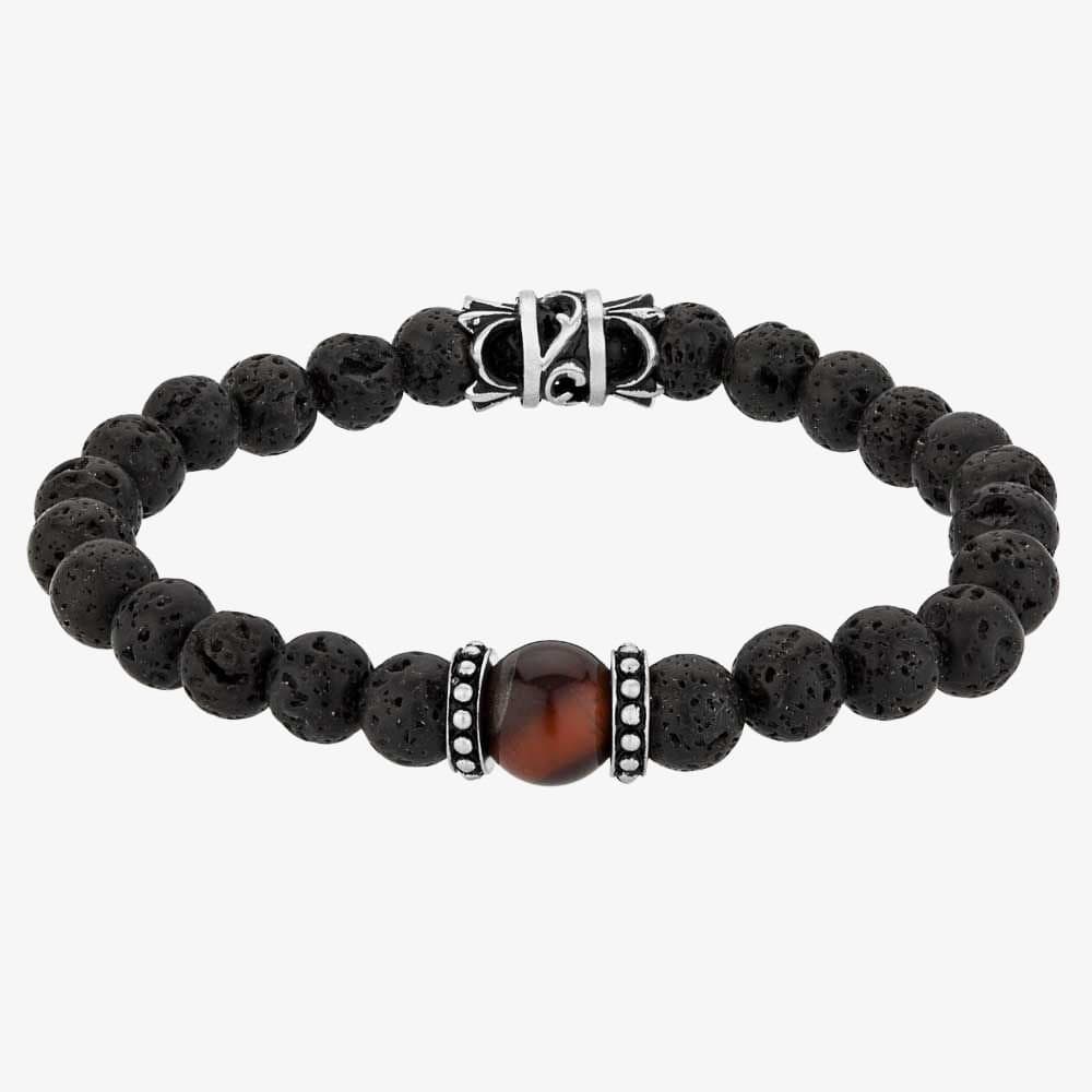 Bourne and Wilde Bourne and Wilde Men's Tigers Eye Bead Bracelet UR04-01 in Brown