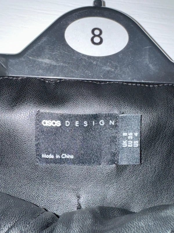 ASOS Black Faux Leather Skirt Size 8