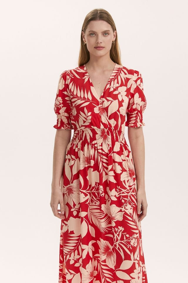 Finery London Finery London Women's Emily Floral Midi Dress in Scarlet - 2