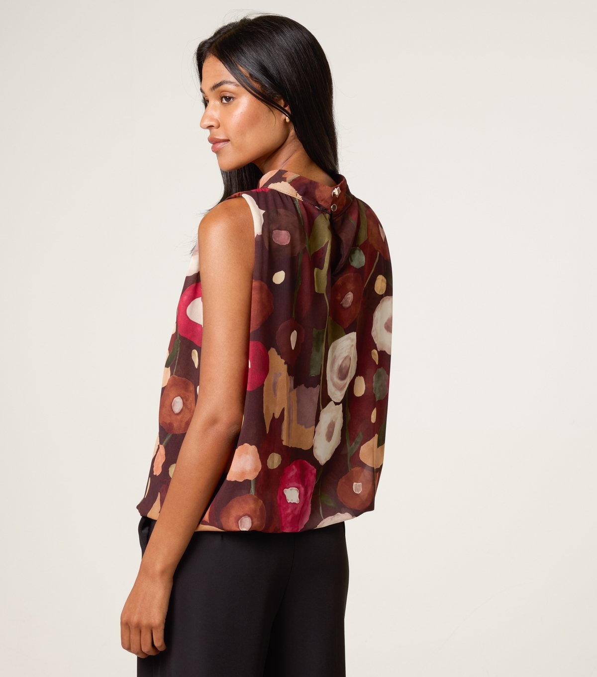 Blue Vanilla Women's Brown High Neck Puffball Hem Top Blue Vanilla New Look - 4