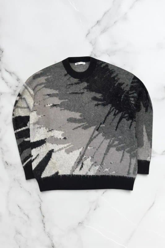 Zara Zara Abstract Knitted Jumper - Black/Grey - M