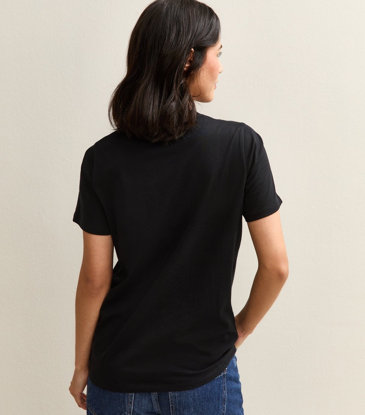 New Look Women's Black Cotton Crew Neck T-Shirt New Look - 4