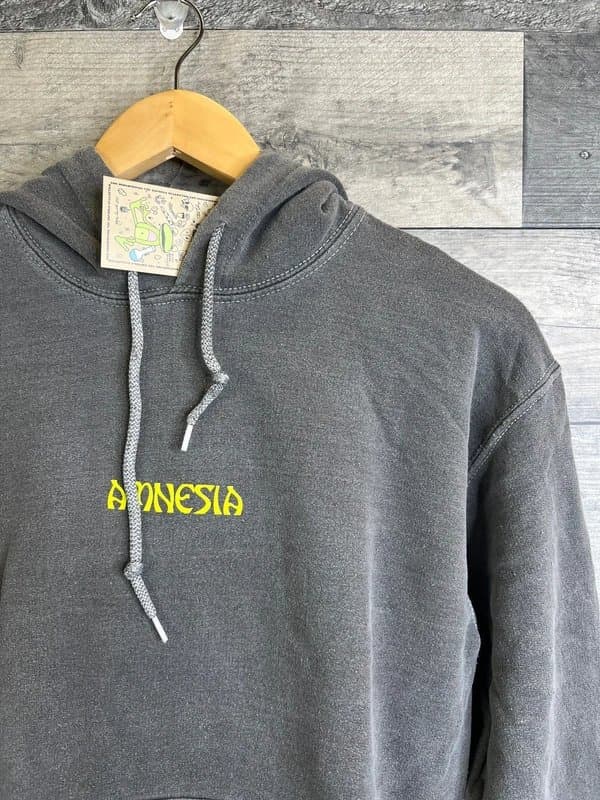 ASOS Bad Handwriting ASOS Hoody Hoodie Top Size  XS Grey Amnesia Back Graphic Print
