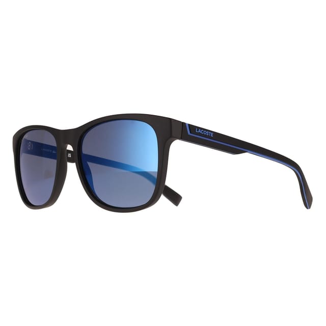 Lacoste Lacoste Men's Rectangle Matte Black Sild Grey Blue Mirror L6031S - 2