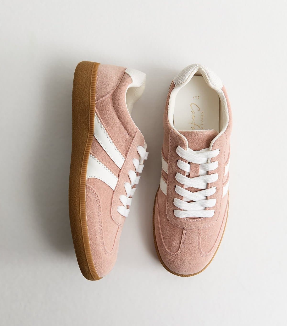 New Look New Look Light Pink Faux Suede Trainers