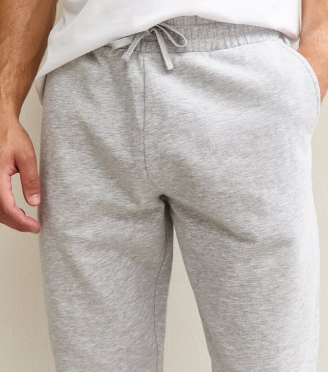 New Look Men's Grey Marl Regular Drawstring Waist Joggers New Look - 2