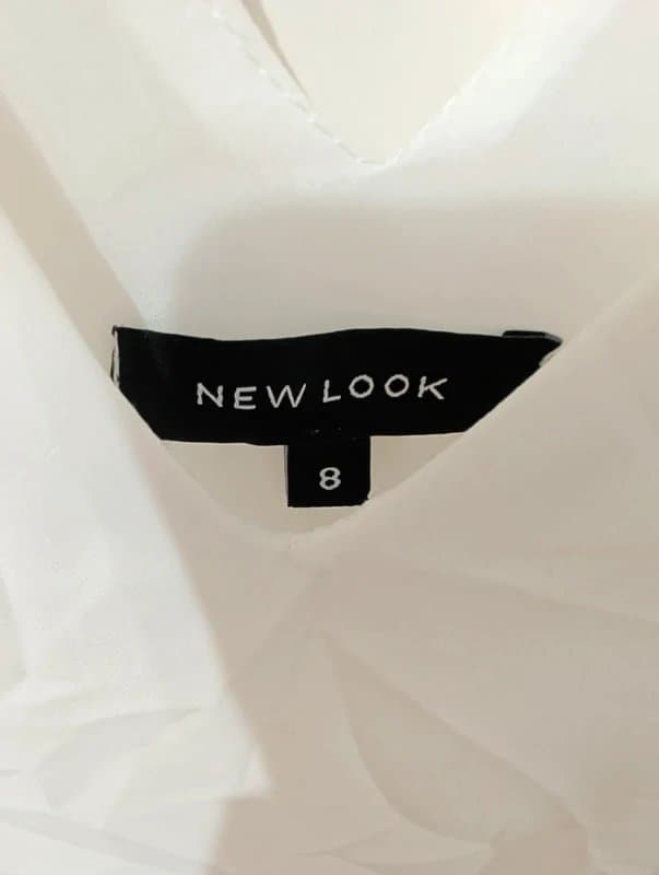 New Look New Look White V-Neck Cami Top Size 8 Sleeveless Strappy Blouse VGC