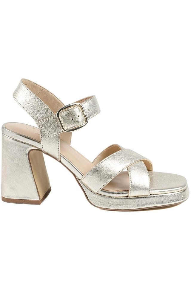 Jones Bootmaker Jones Bootmaker Women's Gladiola2 Leather Platform Sandals in Gold - 2